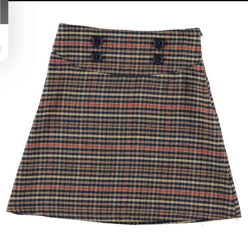 Girls European plaid wool skirt size 10
